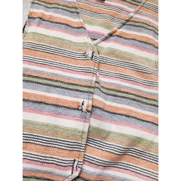 VTG Basic Editions Mutlicolor Stripe Vest Sleeveless V Neck Cotton Retro Sz M - Picture 7 of 11